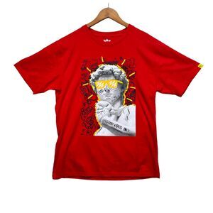 Bleecker Mercer Good Vibes Only Greek Statue Street Graphic T-Shirt Men's Red L